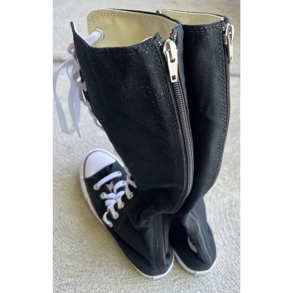 Converse All-Star Women's 7 Men's 5 Tall Knee High Sneakers 1V708 - Black - Picture 6 of 12